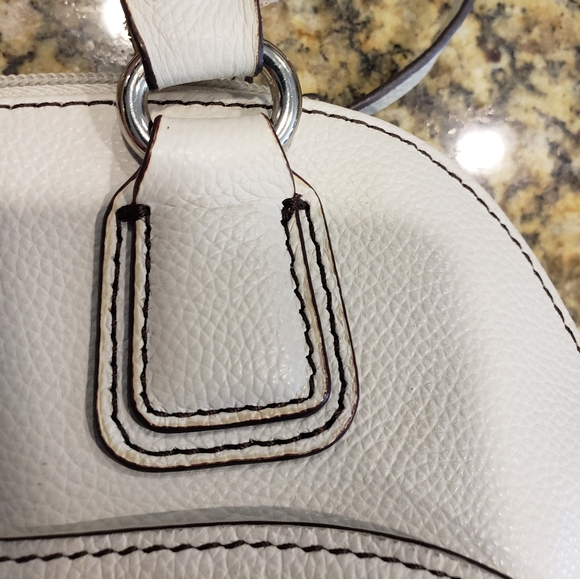 Tignanello Hand Bag, Purse, White Pebble Leather, 8" x 14" - Picture 12 of 13